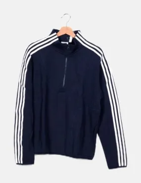 Adidas Sudadera azul detalle logo