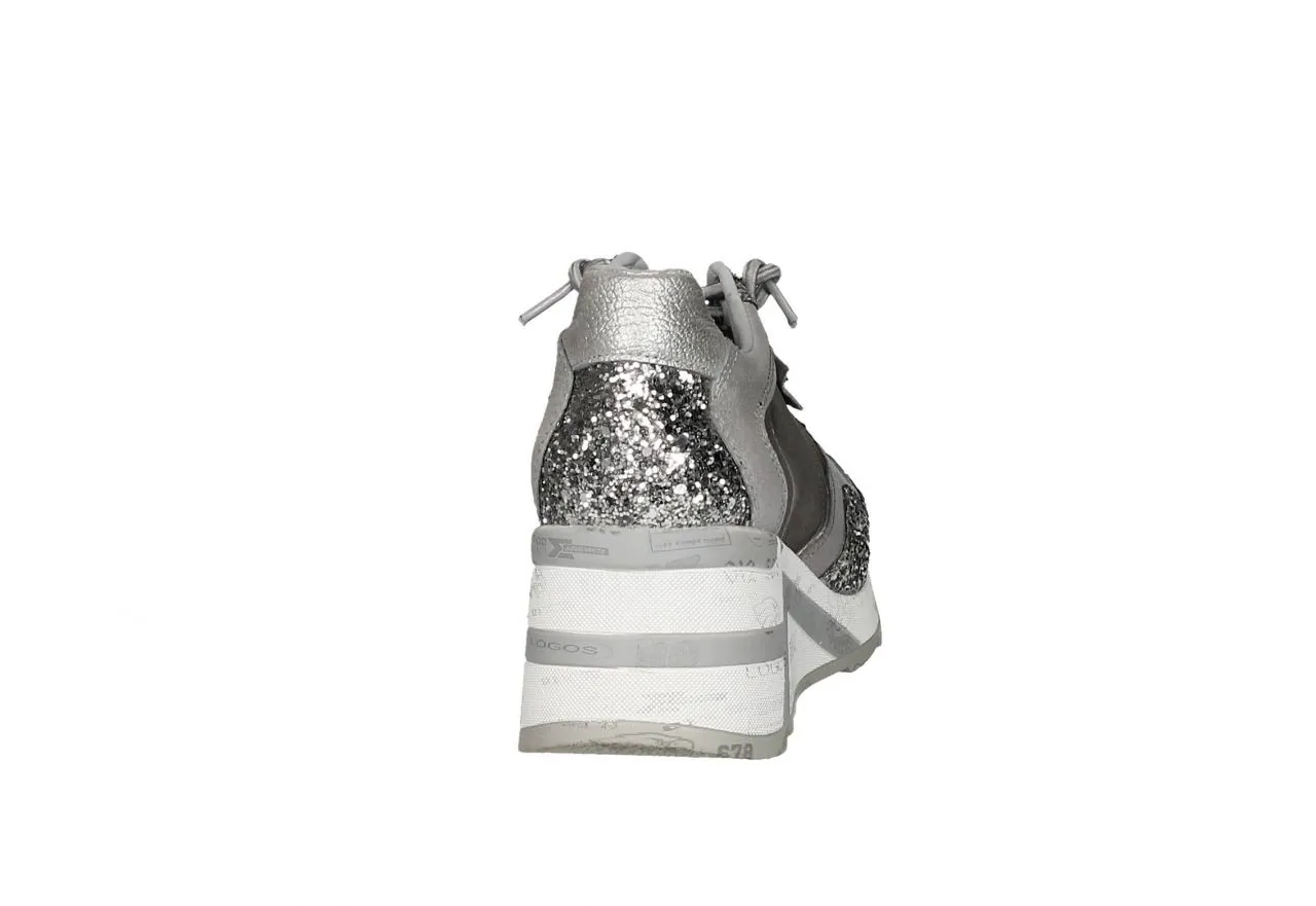 Blucher Glitter/piel/nilon /lentejuelas Gris Cu#a