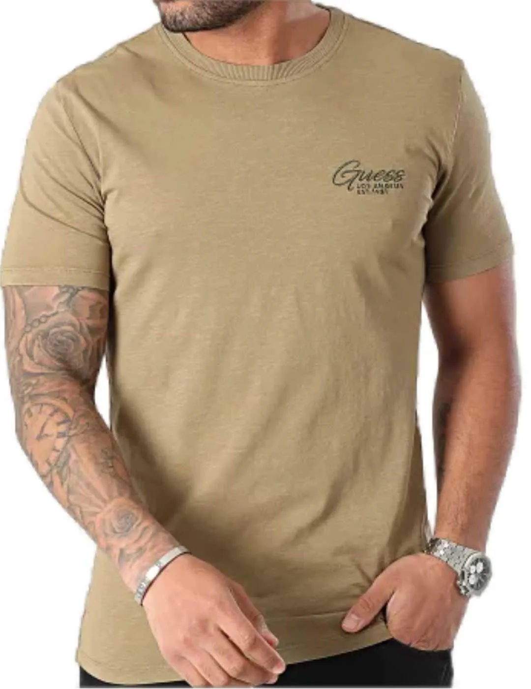 Camiseta Guess Treated verde manga corta para hombre