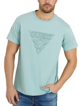 Camiseta Guess Triangle verde agua manga corta para hombre