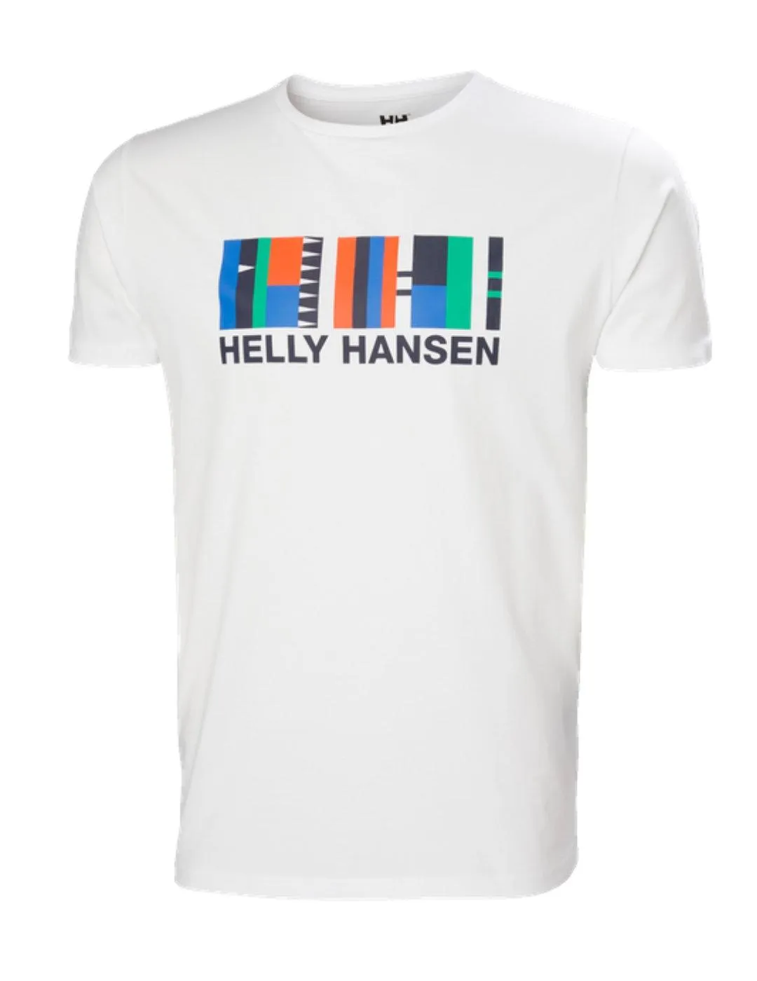 Camiseta Helly Hansen blanca logo color manga corta hombre