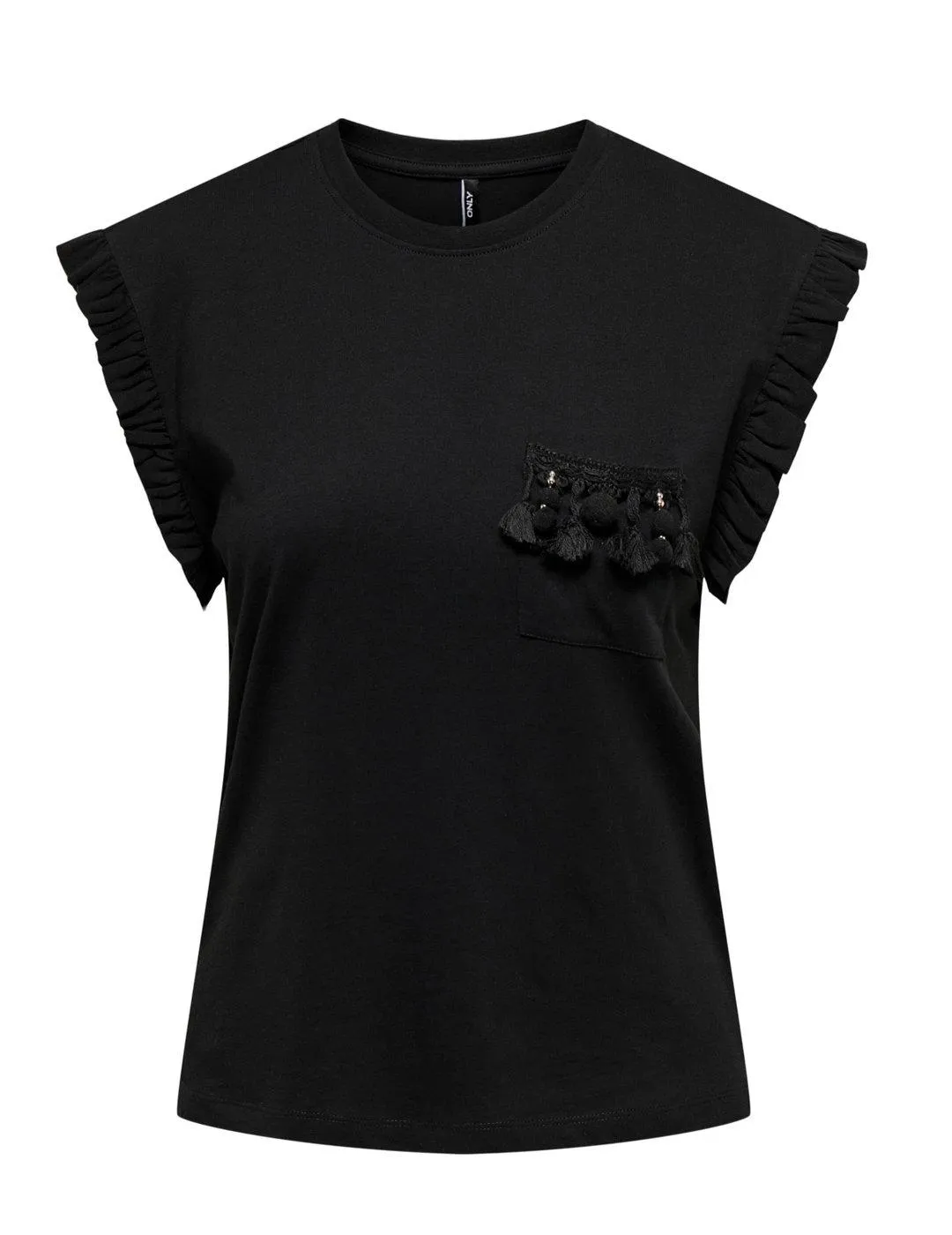 Camiseta Only Filippa negro manga corta para mujer