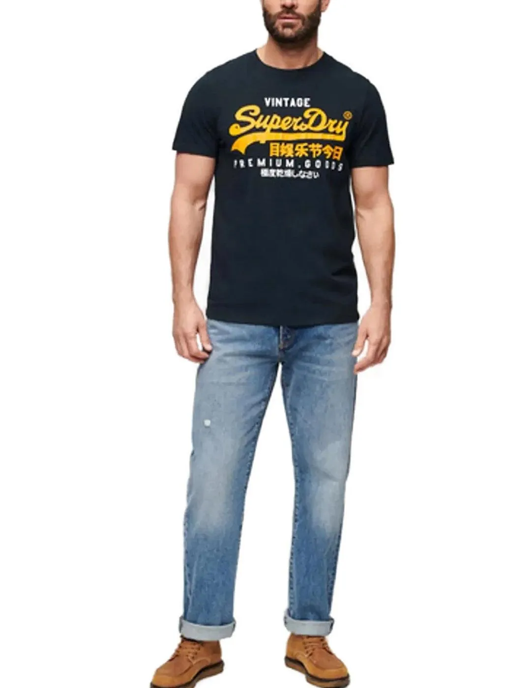 Camiseta Superdry Vi Duo negro manga corta para hombre