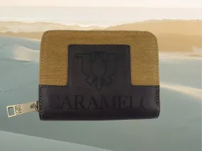 Caramelo | Monedero y tarjetero canvas casual mostaza