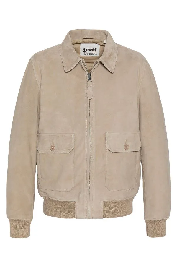 Chaqueta Hombre Schott Lcaviators Beige