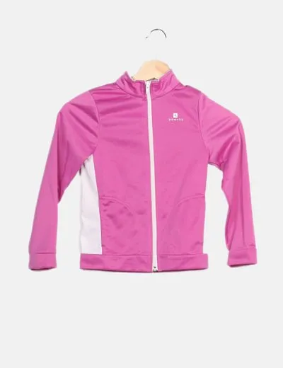 Decathlon Sudadera deportiva rosa cremallera