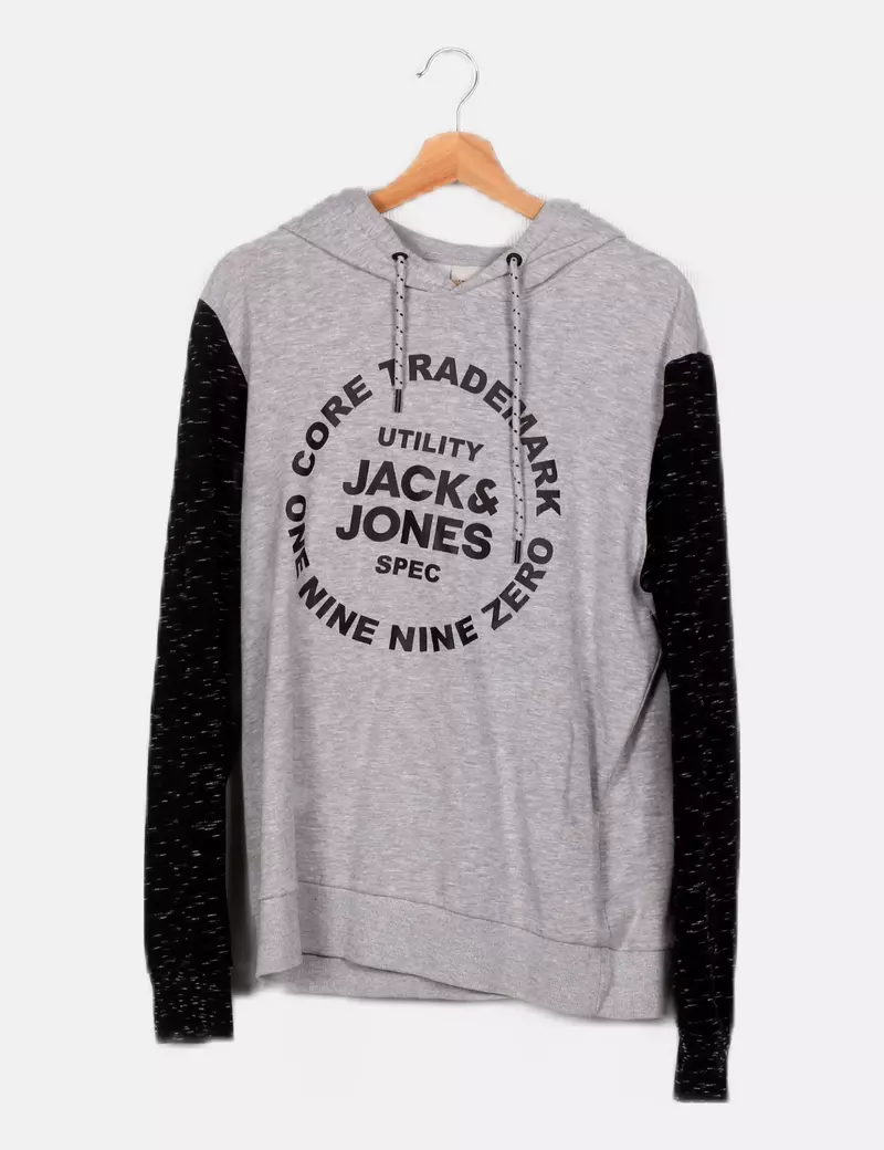 Jack & Jones Sudadera gris estampada