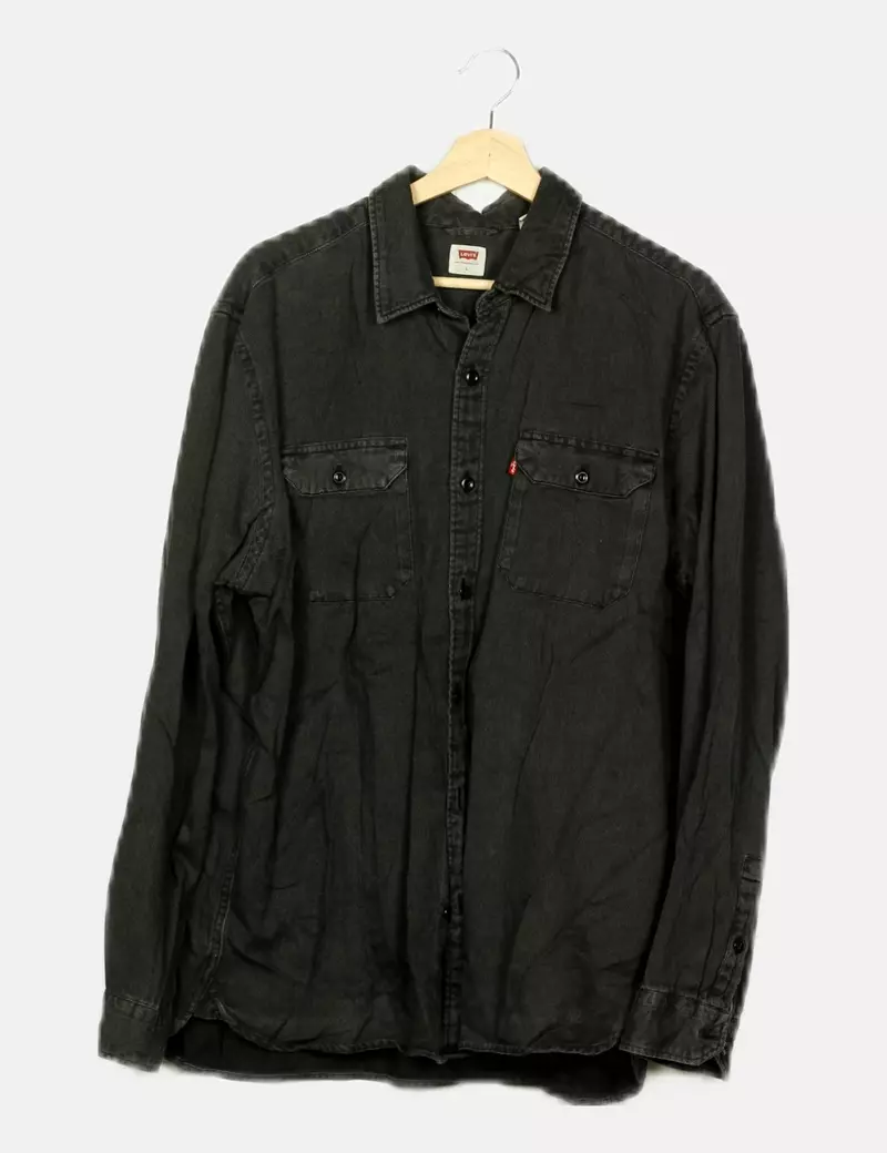 Levi's Camisa denim negra manga larga