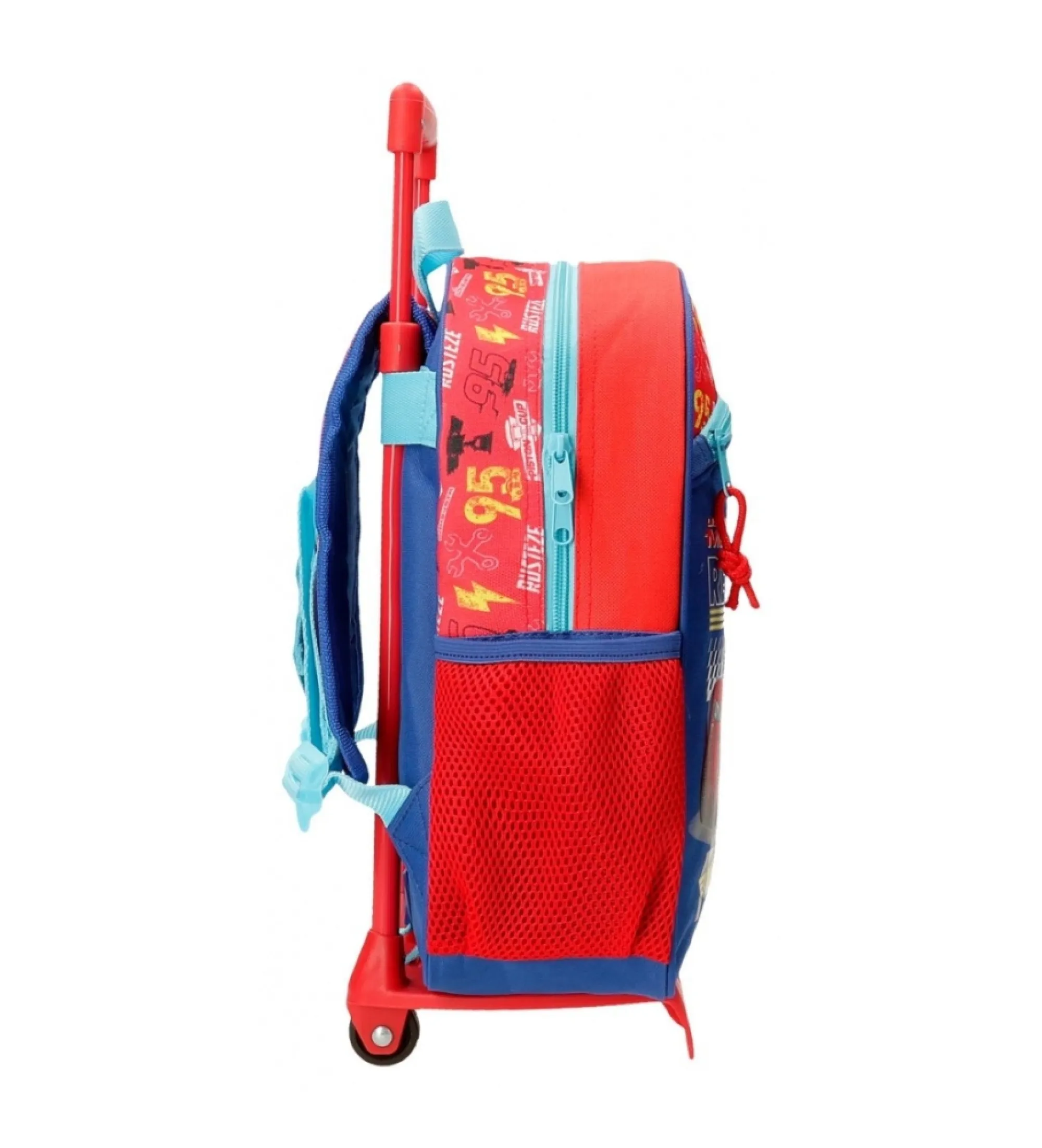 Mochila Cars Lets race 33 cm con carro rojo