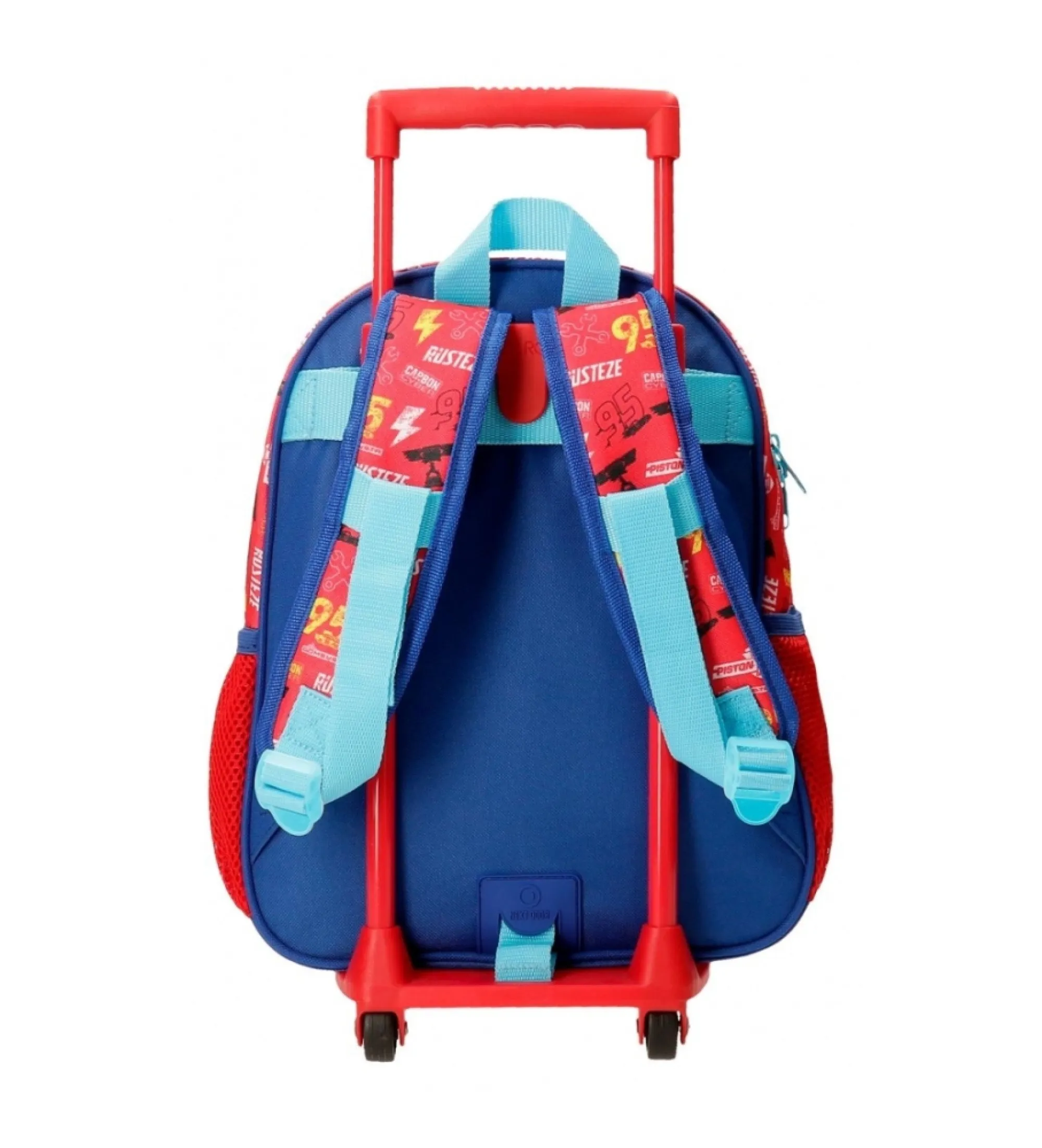 Mochila Cars Lets race 33 cm con carro rojo