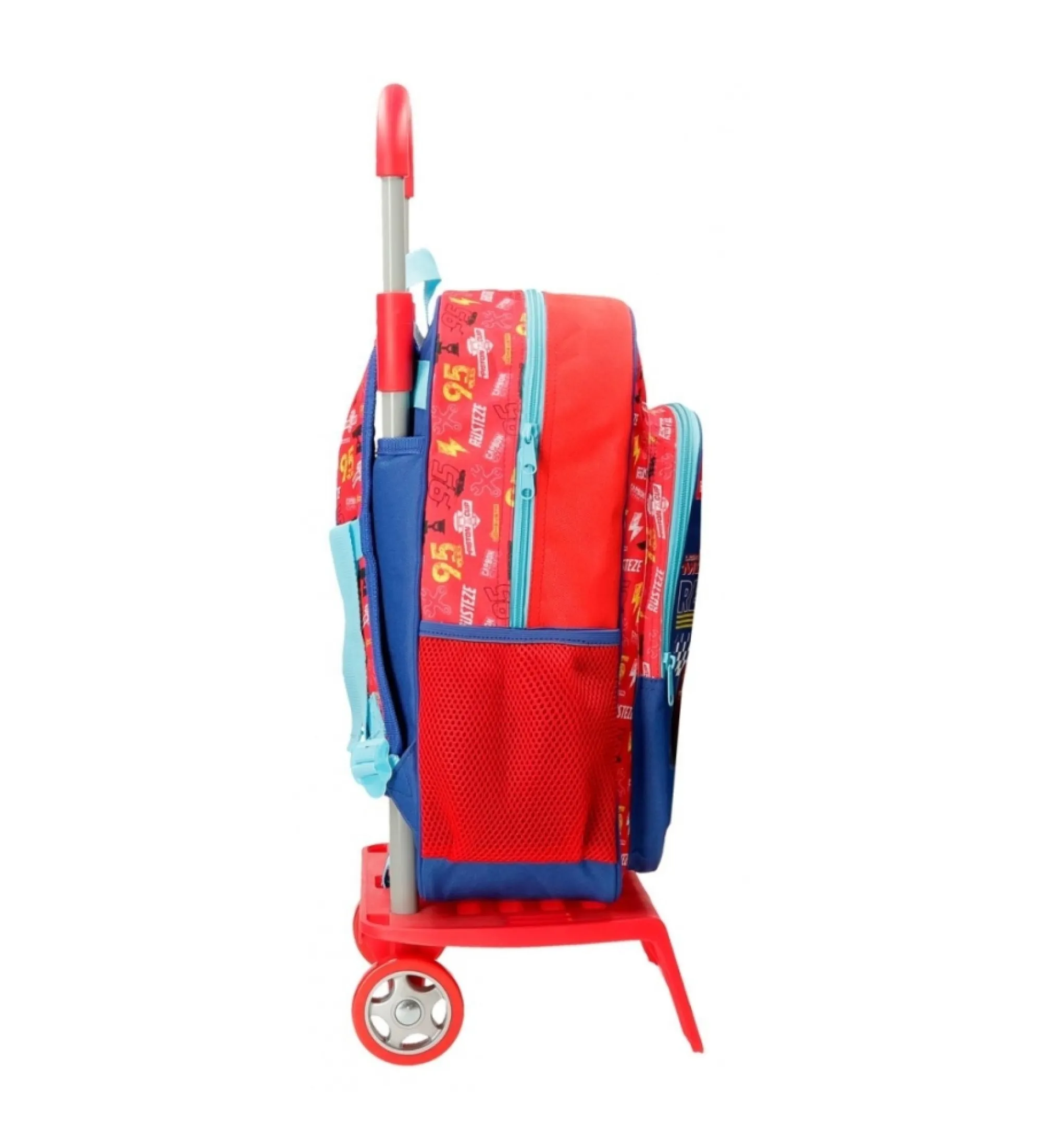 Mochila Cars Lets race 40 cm con carro rojo