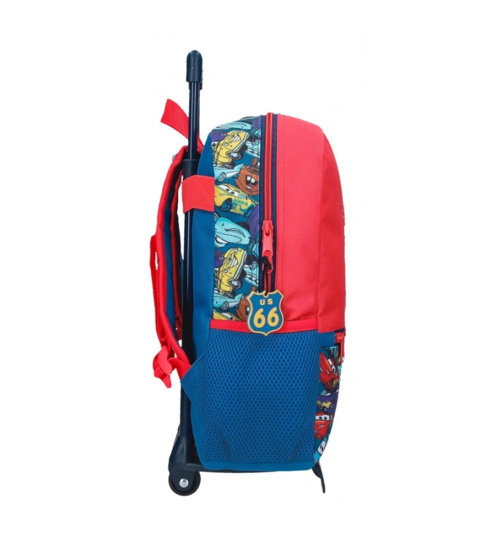 Mochila escolar Cars RD Trip 33 cm con carro rojo