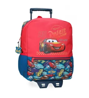 Mochila escolar Cars RD Trip 33 cm con carro rojo