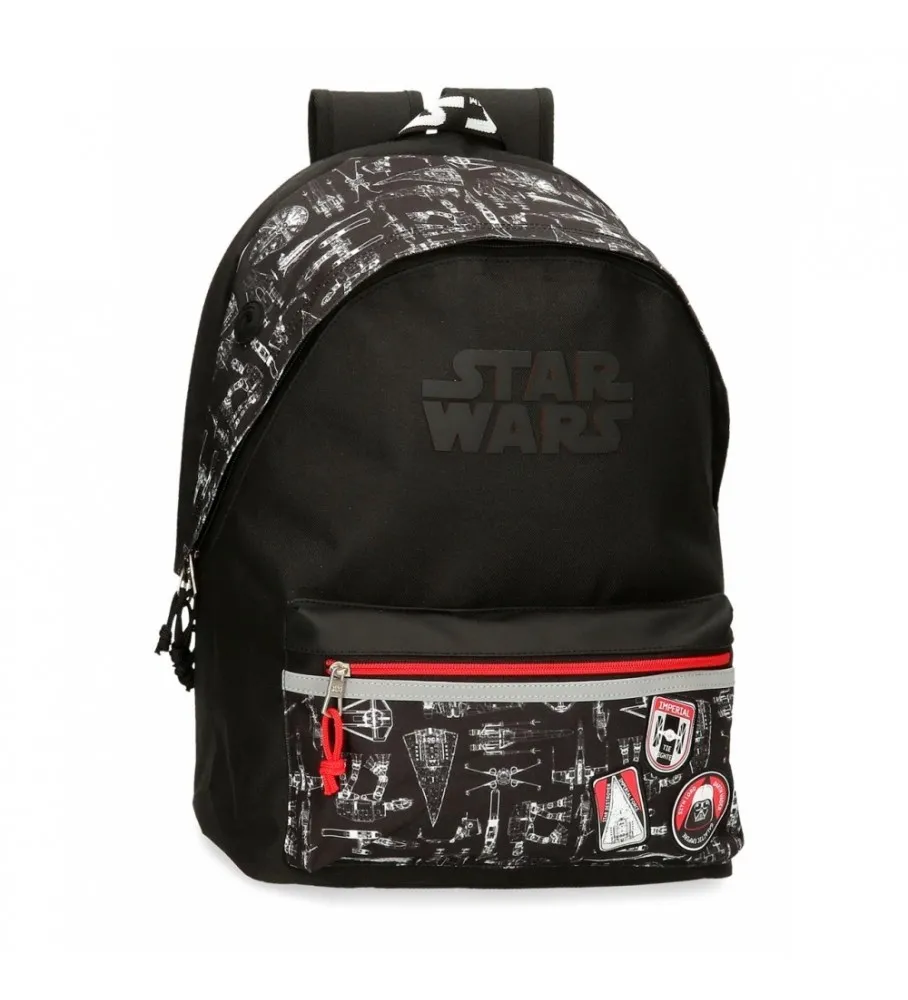 Mochila Escolar Star Wars Space Mission 44cm con portaordenador adaptable a trolley negro