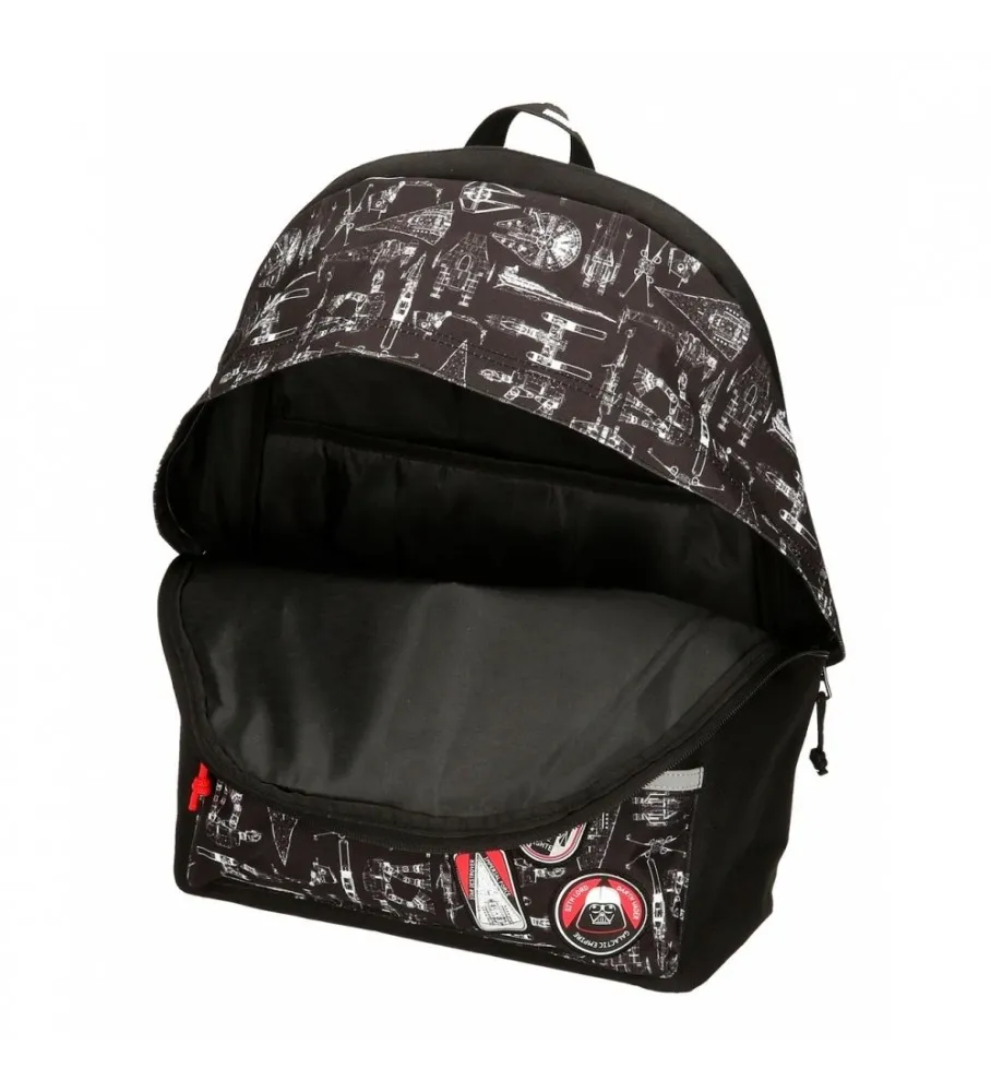 Mochila Escolar Star Wars Space Mission 44cm con portaordenador adaptable a trolley negro