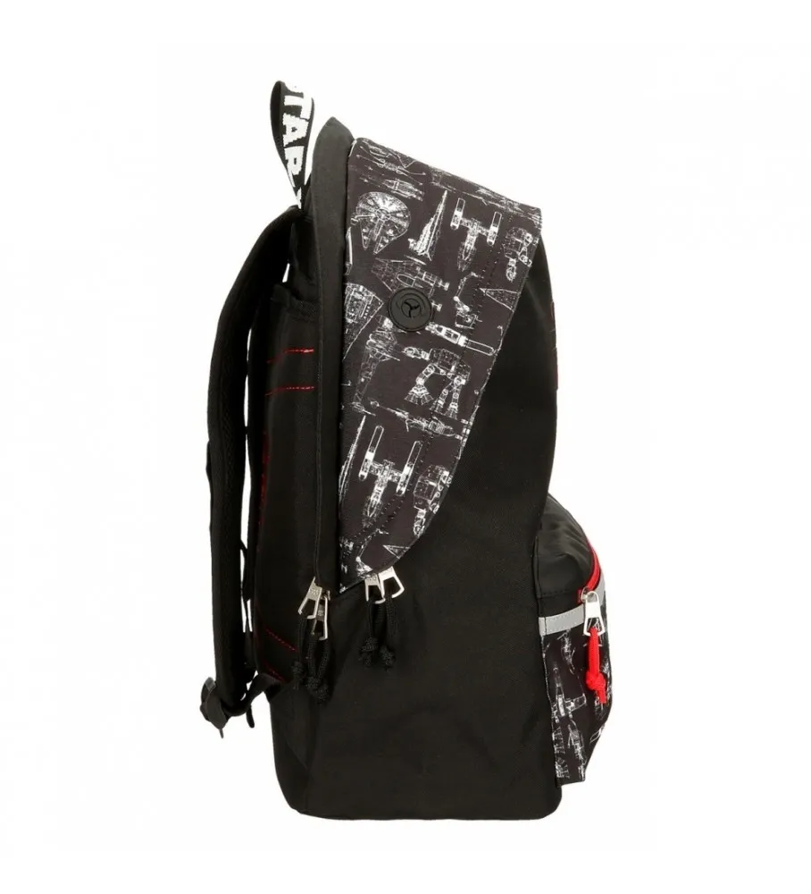 Mochila Escolar Star Wars Space Mission 44cm con portaordenador adaptable a trolley negro