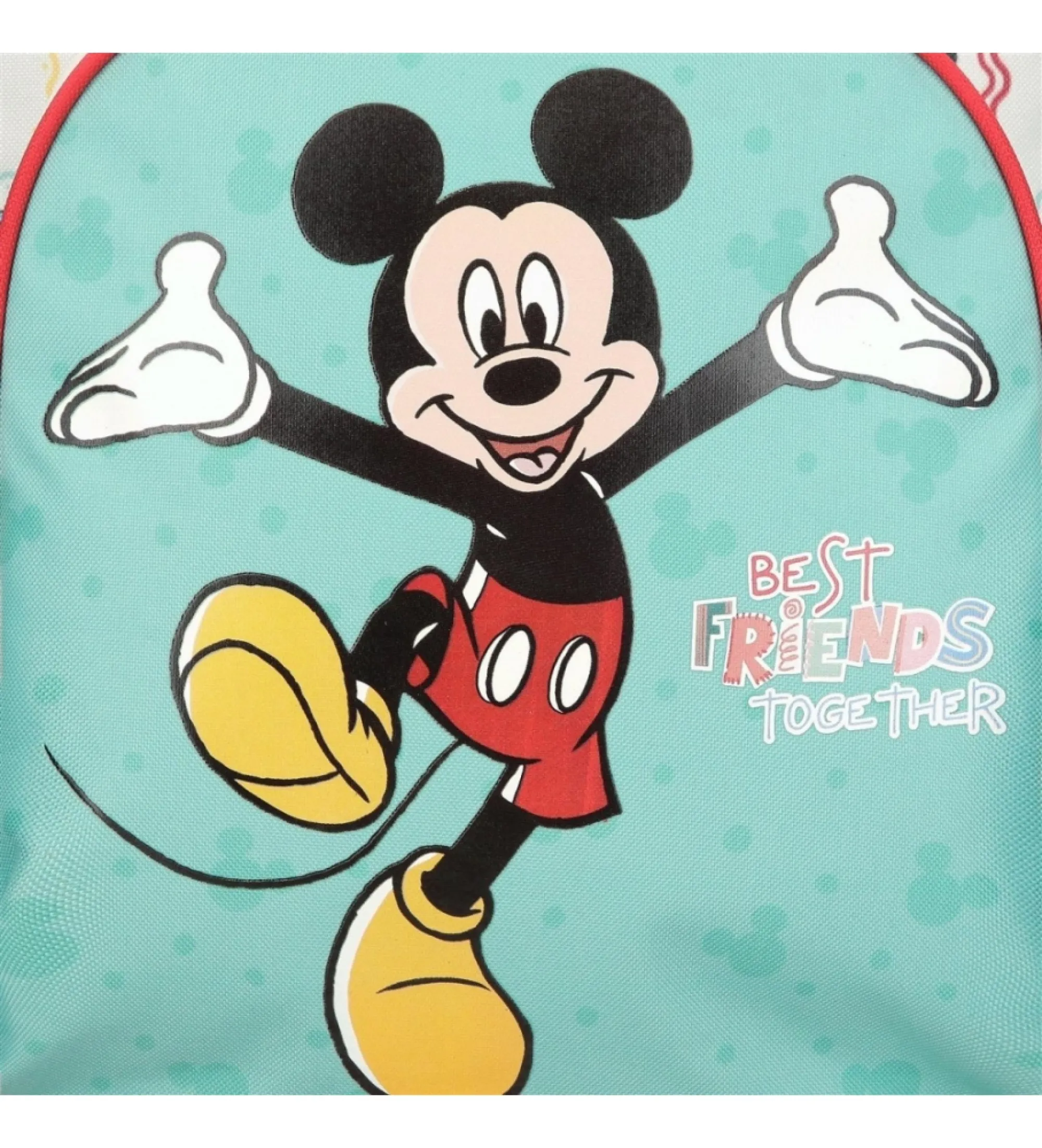 Mochila Guardería Mickey Best friends together  con carro multicolor