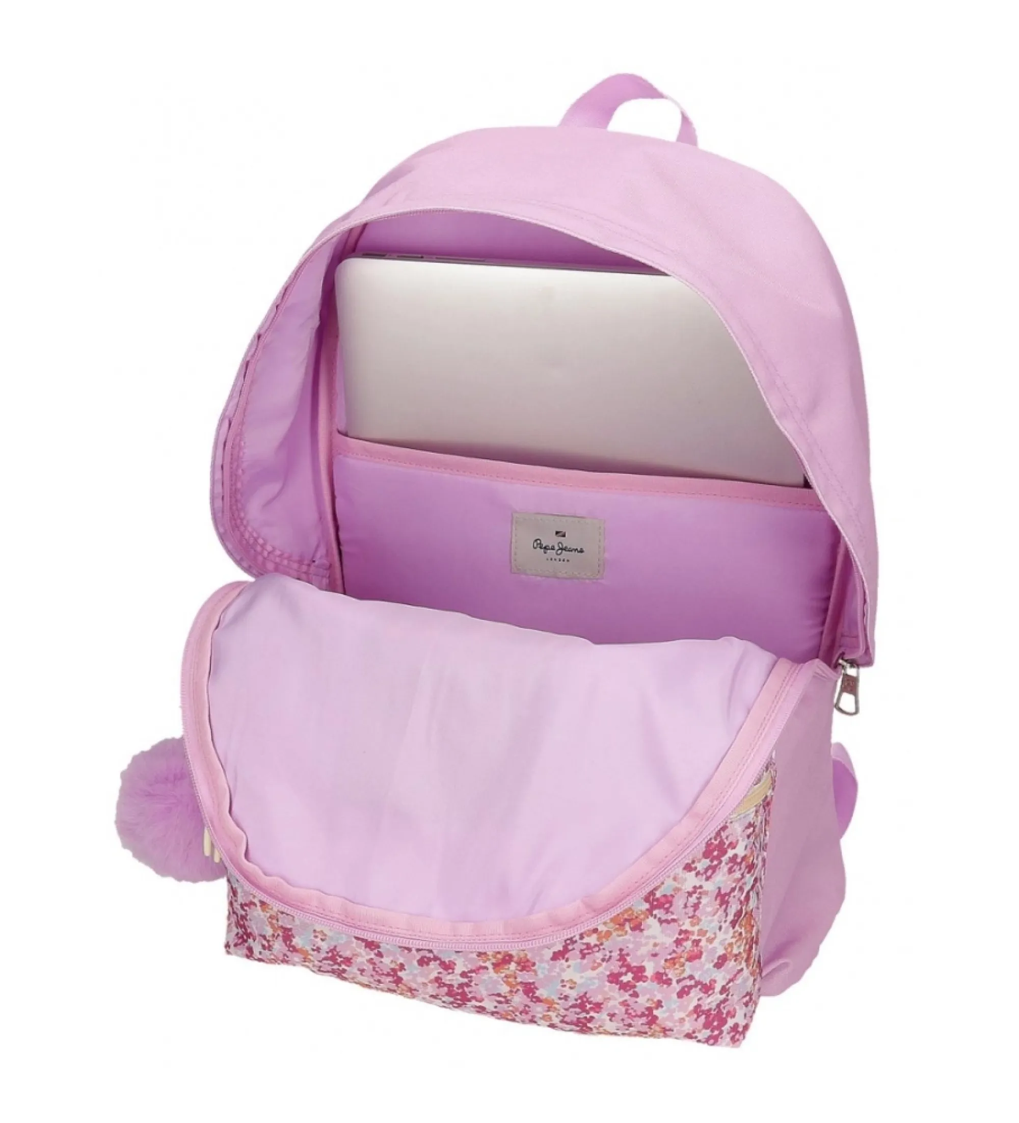 Mochila Sandra 42 cm con carro rosa