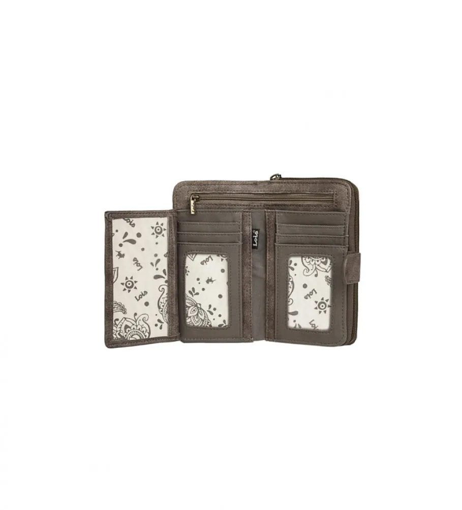 Monedero 304416 marrón -9x16x1cm-