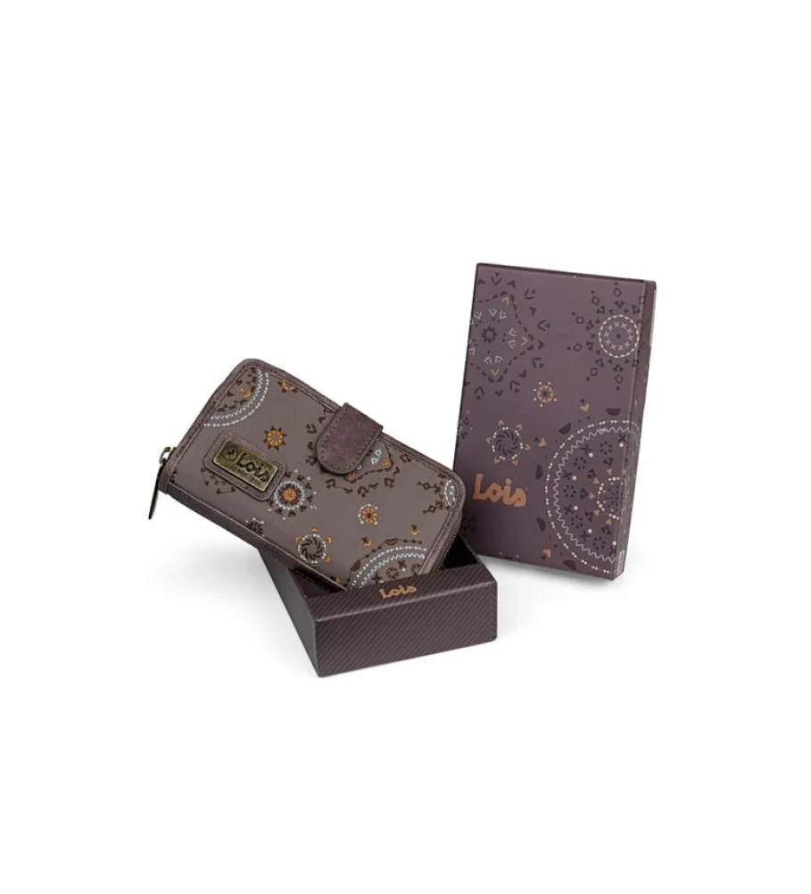 Monedero 304416 marrón -9x16x1cm-