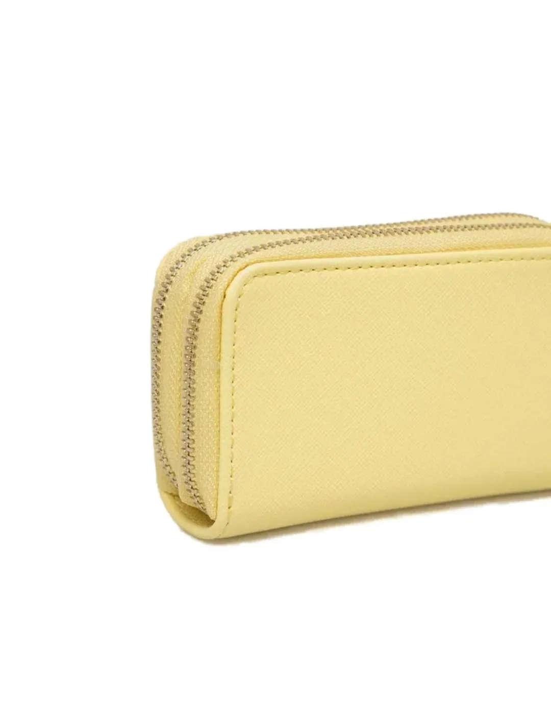 Monedero mini Guess Double Zip amarillo para mujer