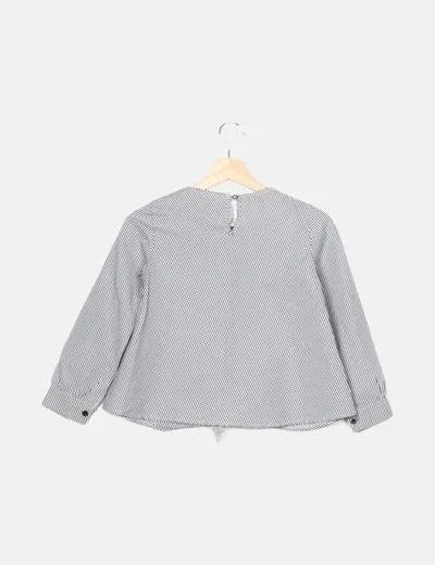 NoName Blusa cuadro bicolor manga larga