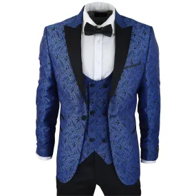 Paisley Tuxedo Blazer Hombre Y Chaleco Brocado Chaqueta Cena Satén Satén