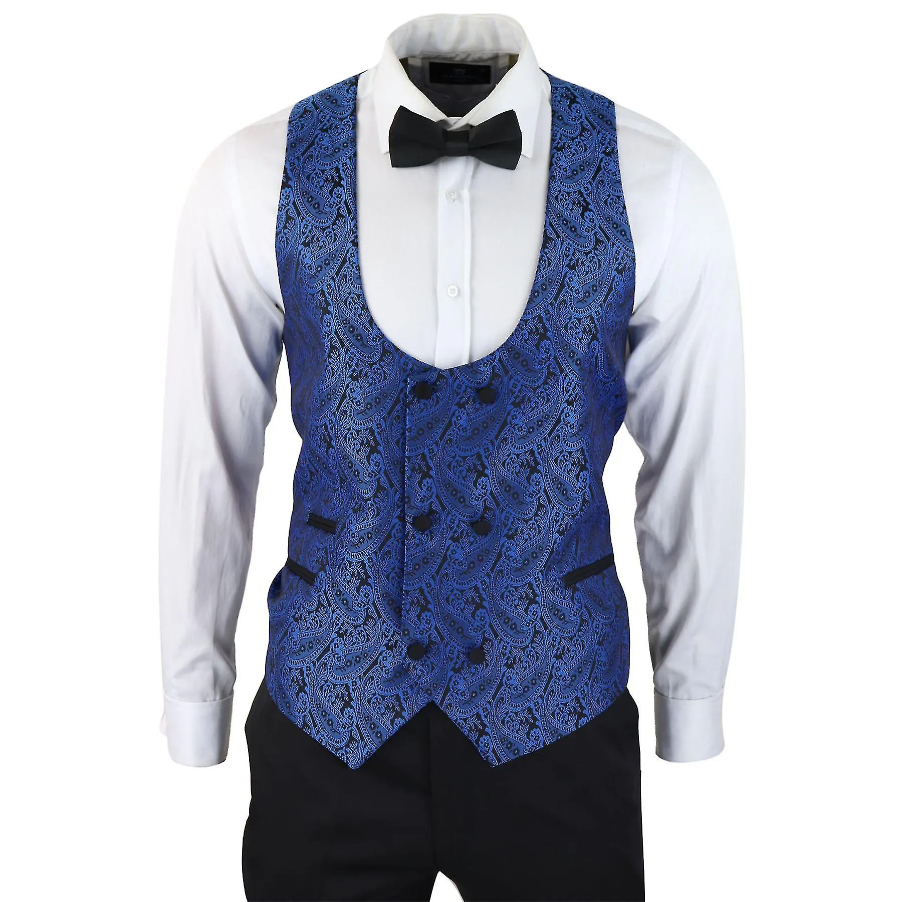 Paisley Tuxedo Blazer Hombre Y Chaleco Brocado Chaqueta Cena Satén Satén