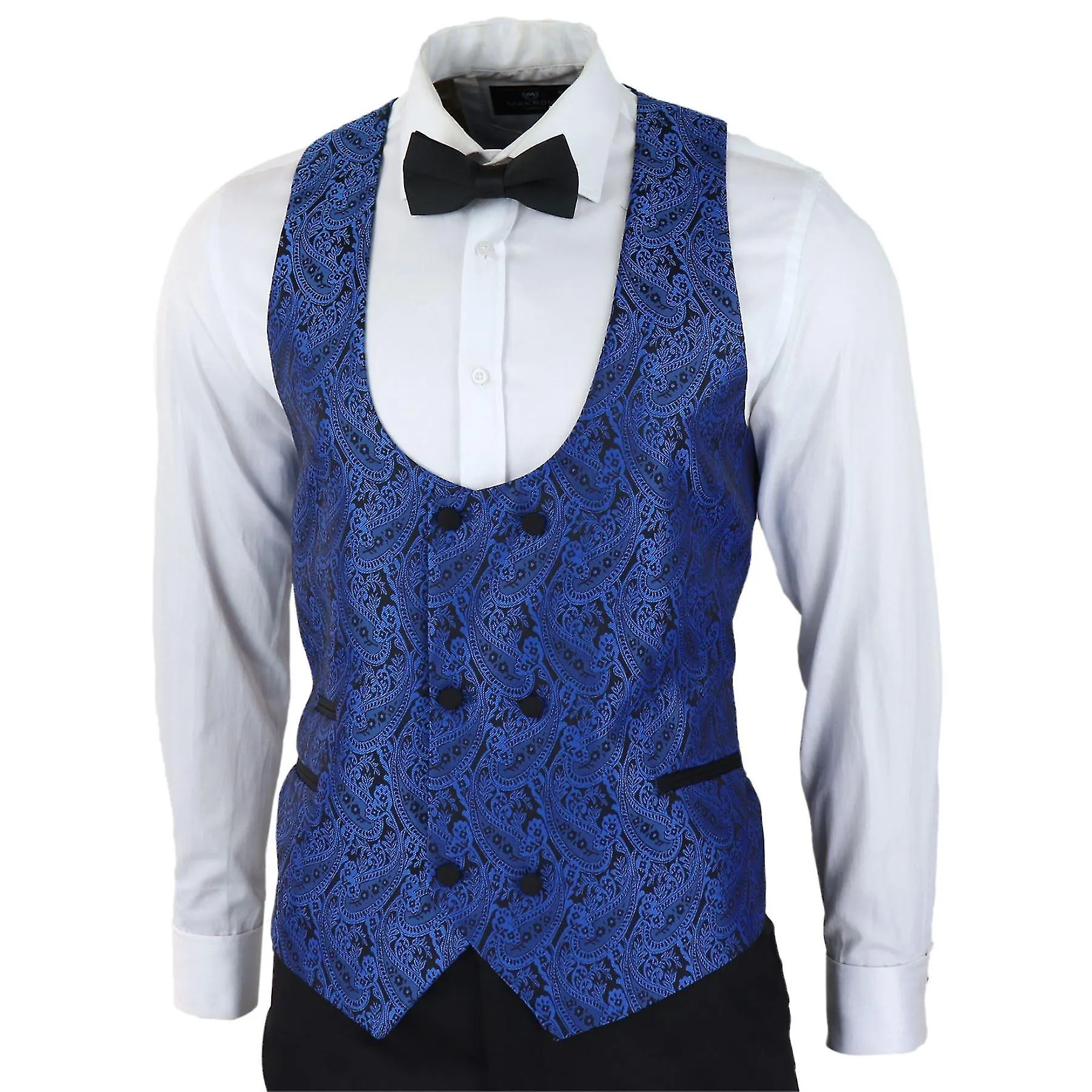 Paisley Tuxedo Blazer Hombre Y Chaleco Brocado Chaqueta Cena Satén Satén