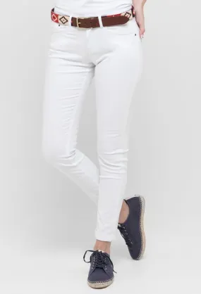 Pantalón corte skinny cinco bolsillos para mujer color blanco