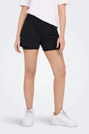 Shorts corte loose cintura media