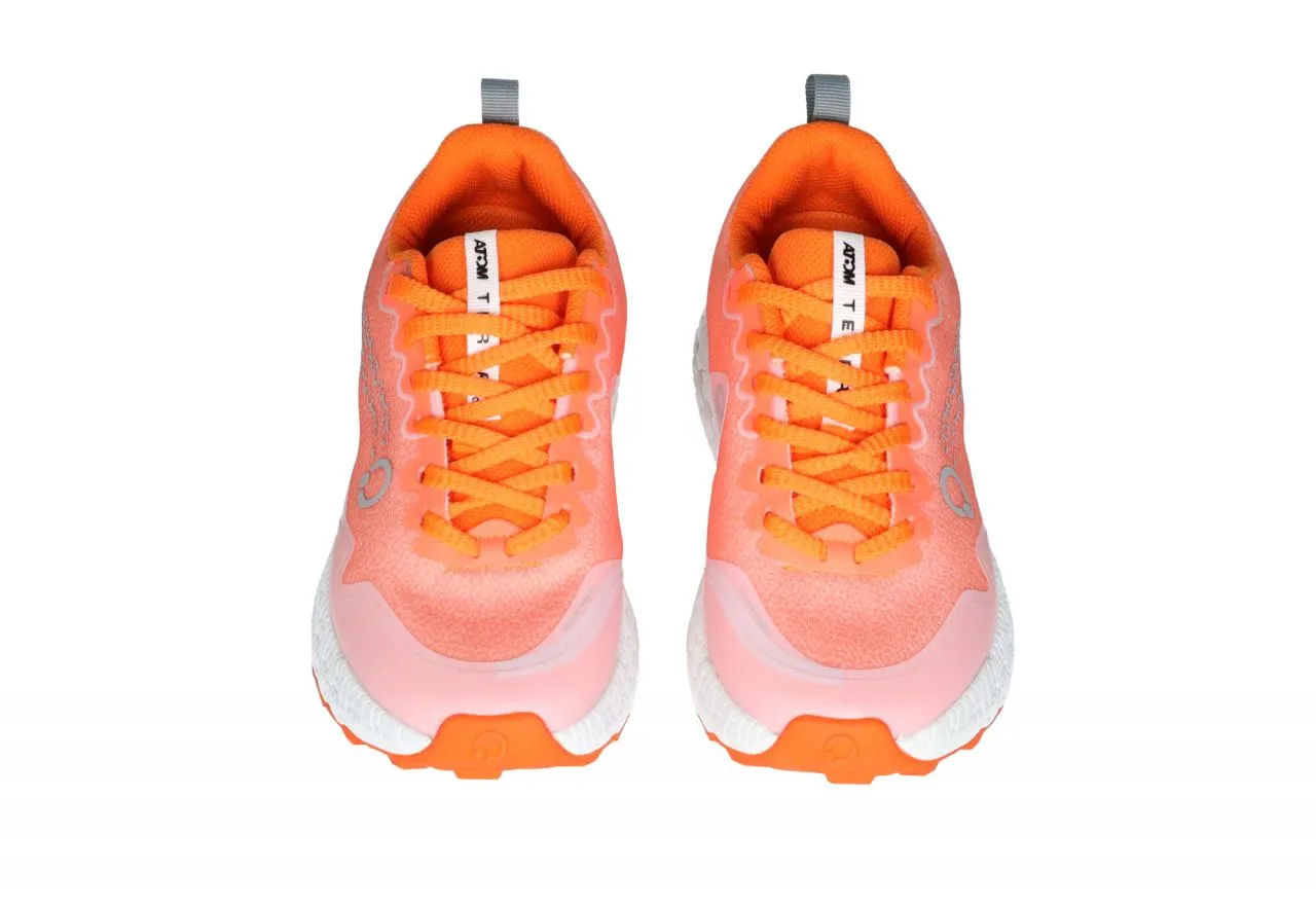 Sneaker Atom Nylon Naranja Talon y Piso Blanco