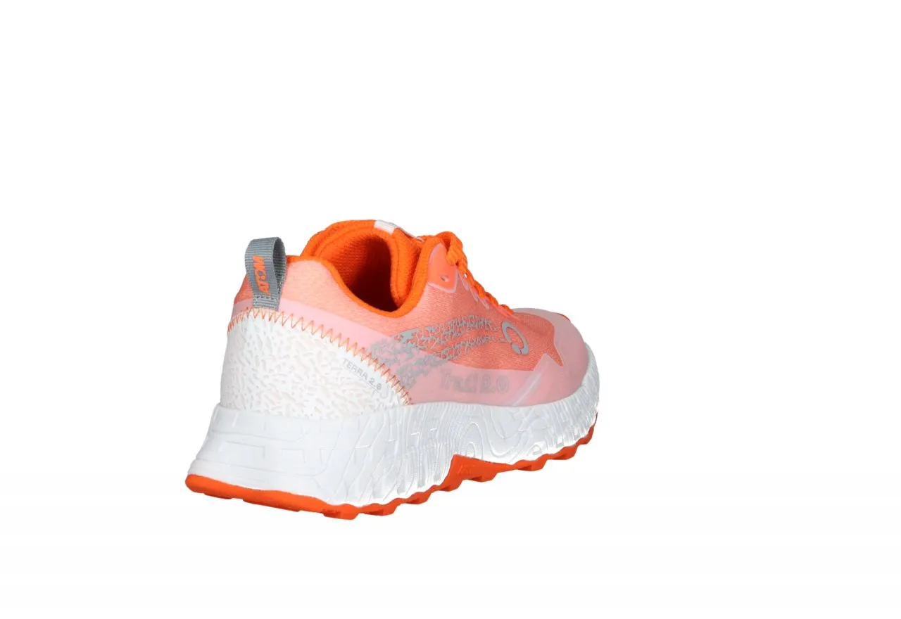 Sneaker Atom Nylon Naranja Talon y Piso Blanco