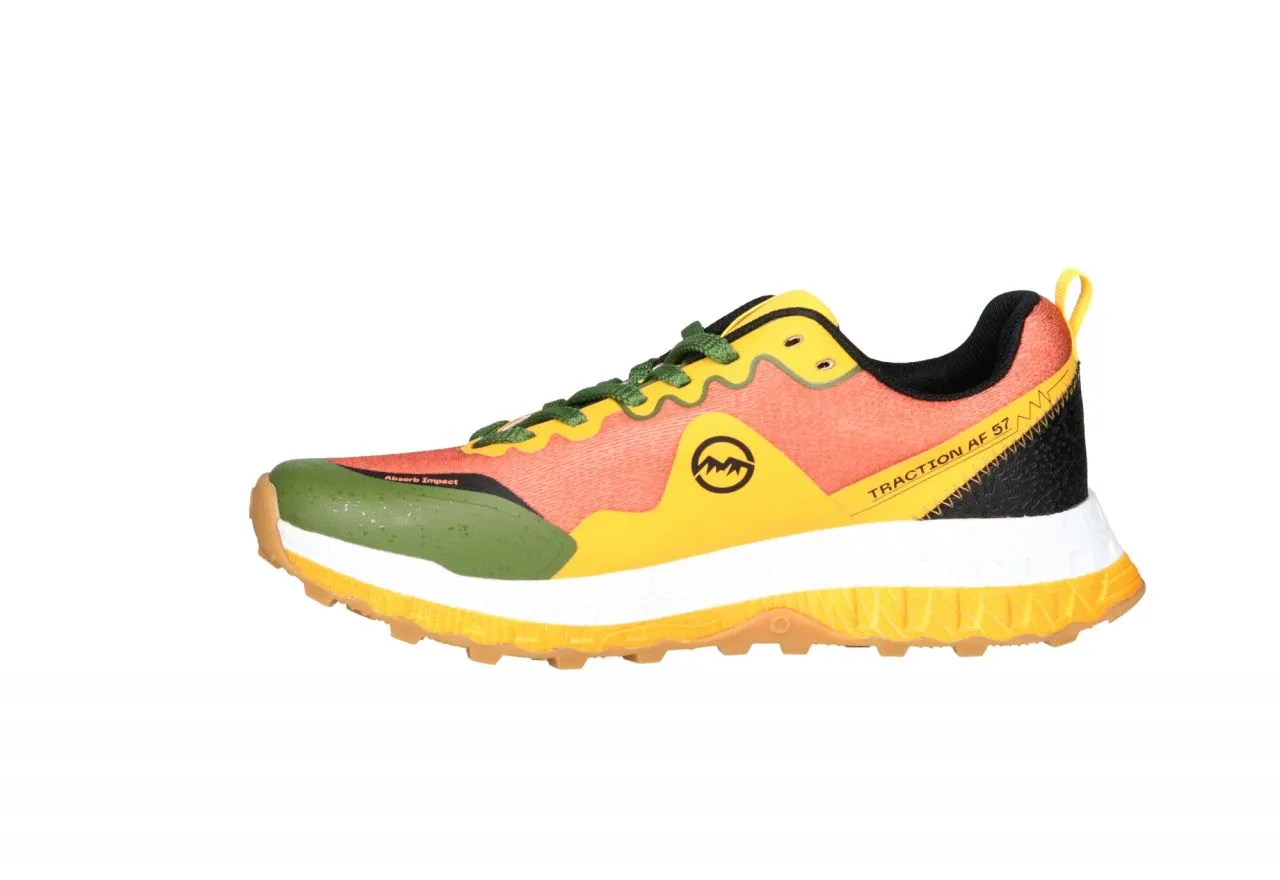 Sneaker Atom Nylon Naranja/amarillo Punta Kaki Talon Negro