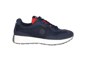 Sneaker Nobuck/nylon Azul Lengueta Roja Piso Blanco