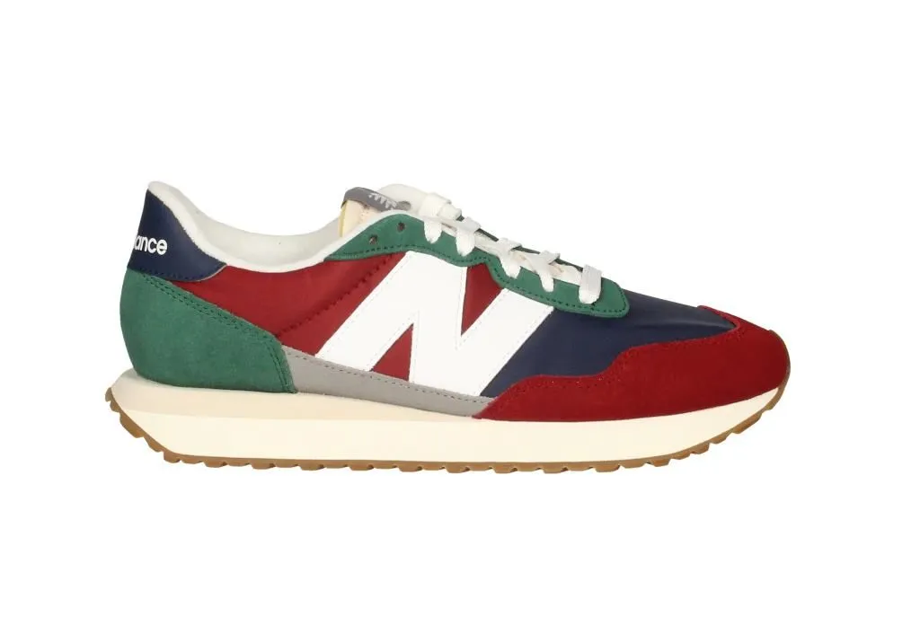 Sneaker Nobuck/nylon Burdeos-azul-verde Anagrama Blanco