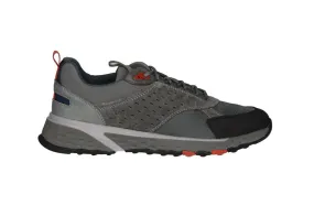 Sneaker Nobuck/nylon Gris Laterales Picados Pieza Talon Azul