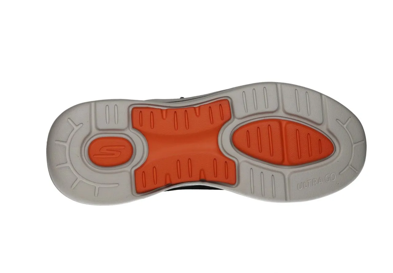 Sneaker Nylon Gris Arch Fit Caladitos Filo Cuello Naranja