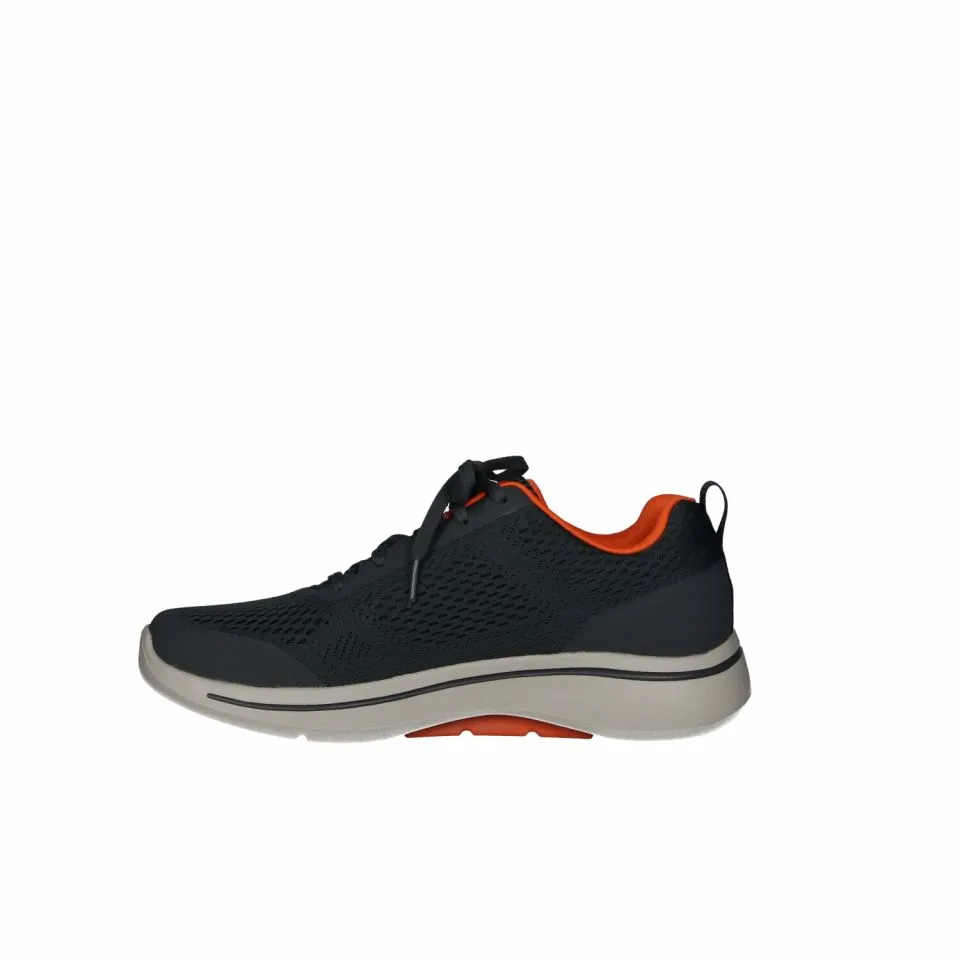 Sneaker Nylon Gris Arch Fit Caladitos Filo Cuello Naranja