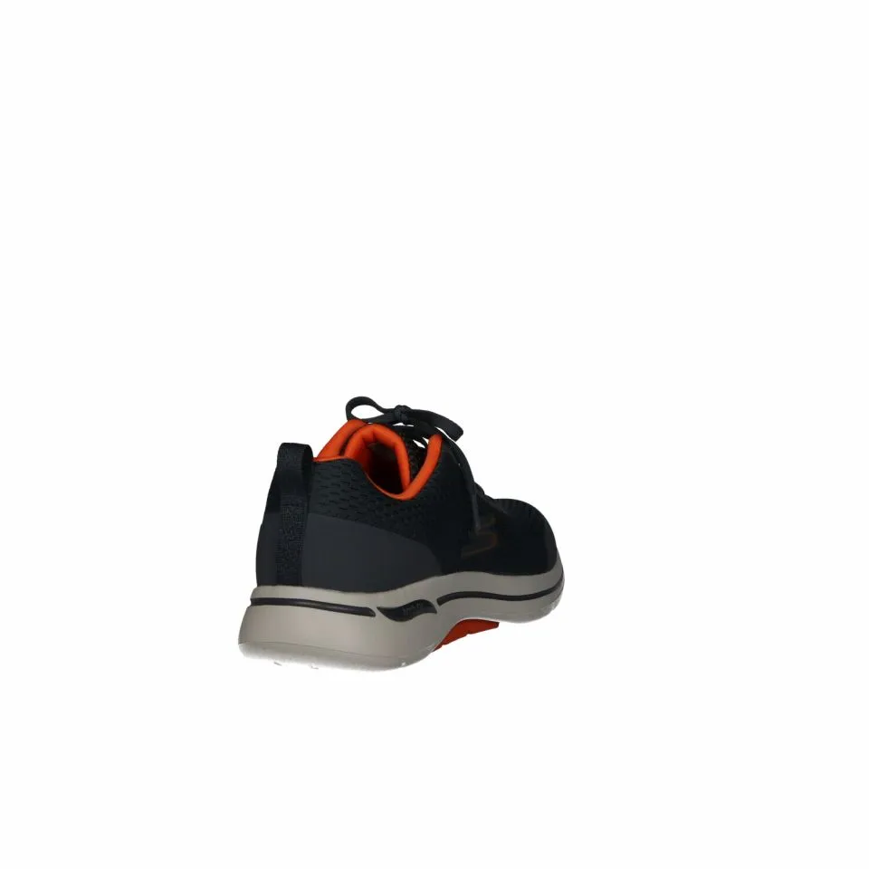 Sneaker Nylon Gris Arch Fit Caladitos Filo Cuello Naranja