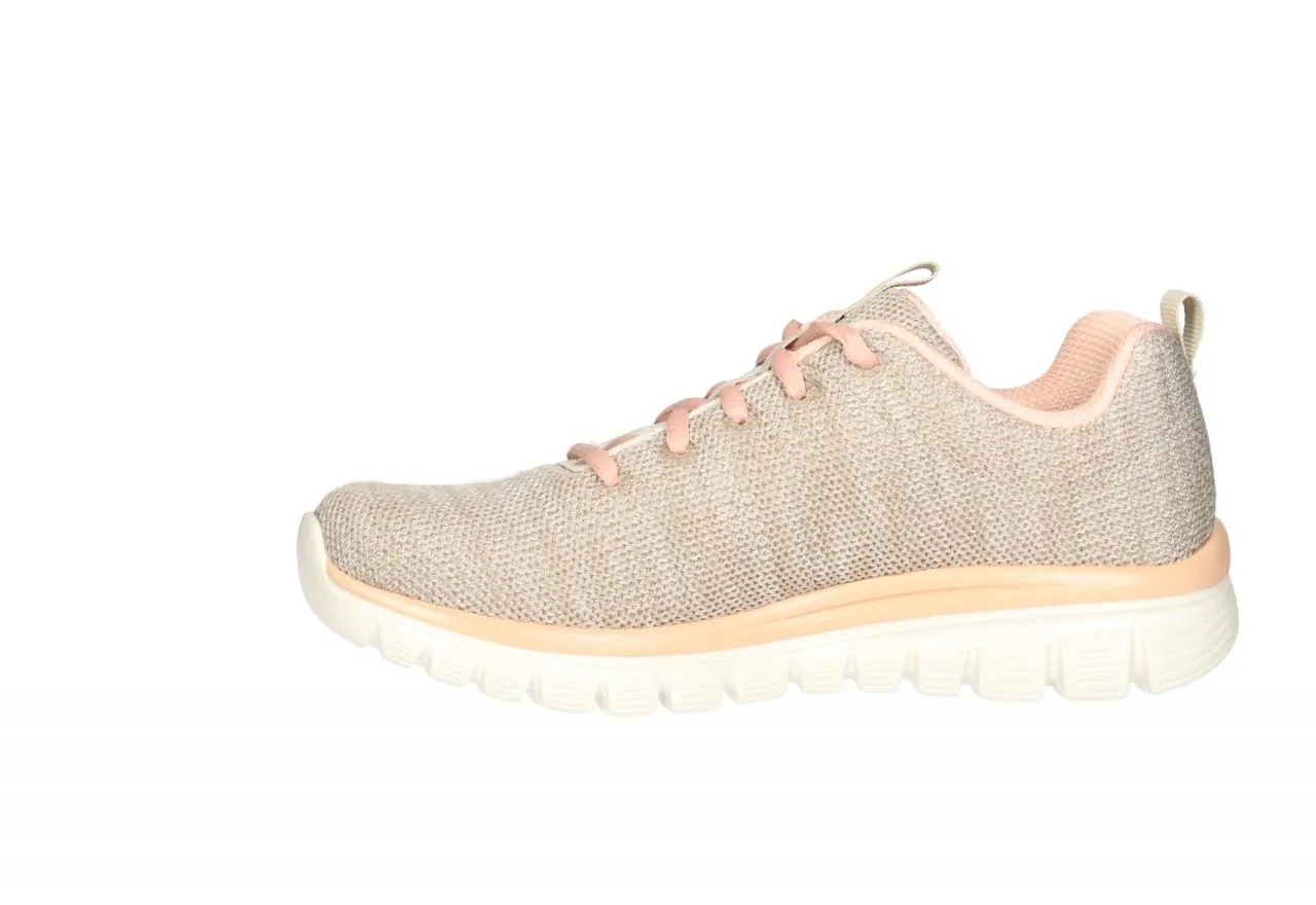 Sneaker Nylon Taupe Filo Salmon Piso Blanco Machine Washable