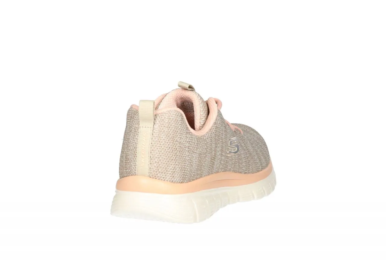 Sneaker Nylon Taupe Filo Salmon Piso Blanco Machine Washable