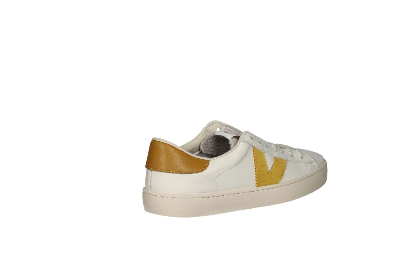 Sneaker Piel Beig Lateral y Talon Mostaza