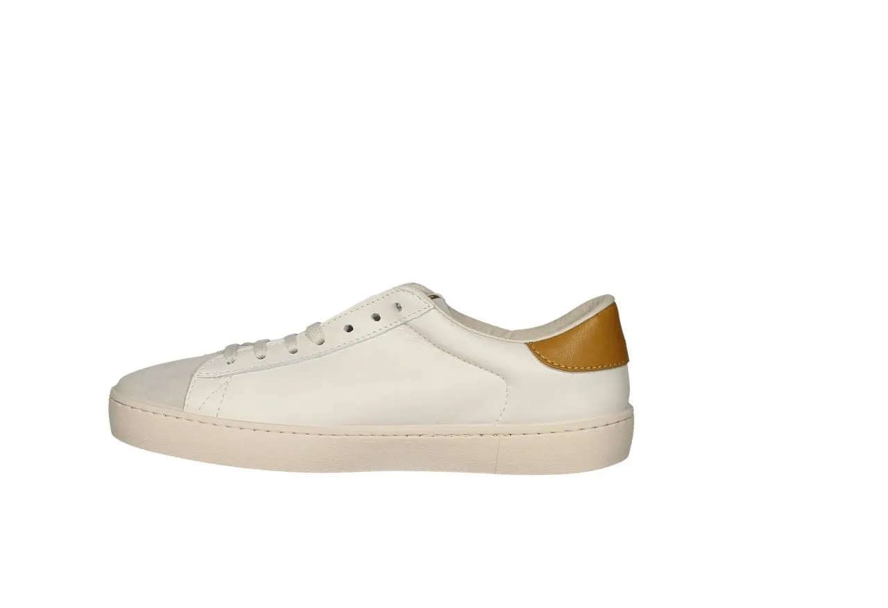 Sneaker Piel Beig Lateral y Talon Mostaza