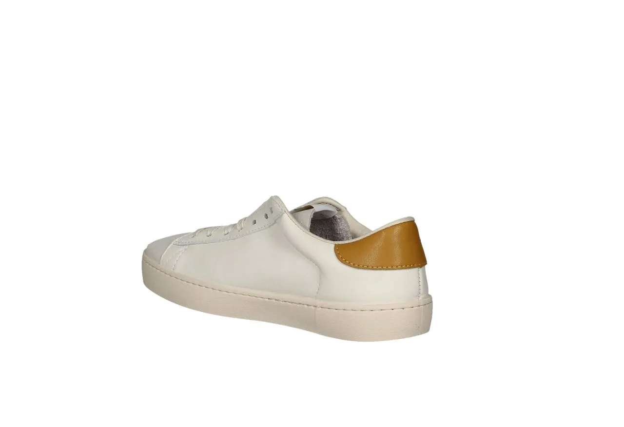 Sneaker Piel Beig Lateral y Talon Mostaza