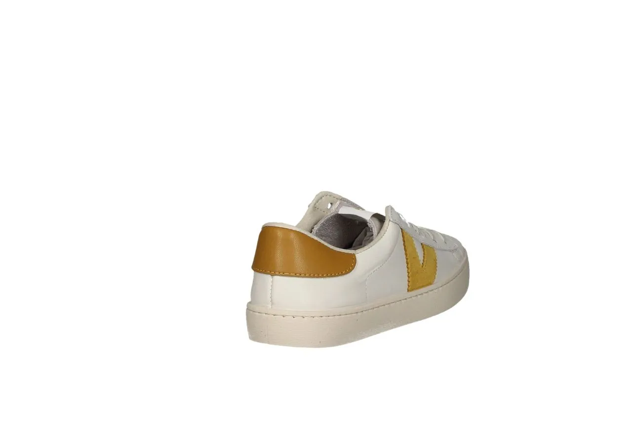 Sneaker Piel Beig Lateral y Talon Mostaza