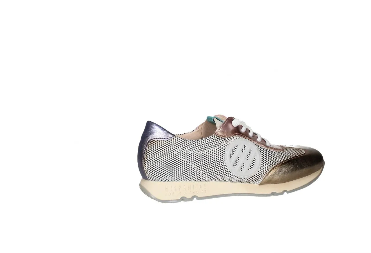 Sneaker Piel/rejilla Dorado/blanco Talon Lila