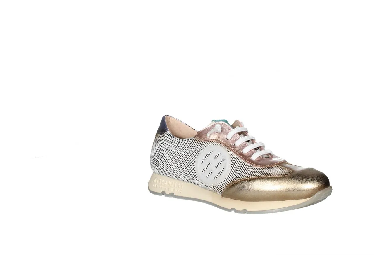 Sneaker Piel/rejilla Dorado/blanco Talon Lila