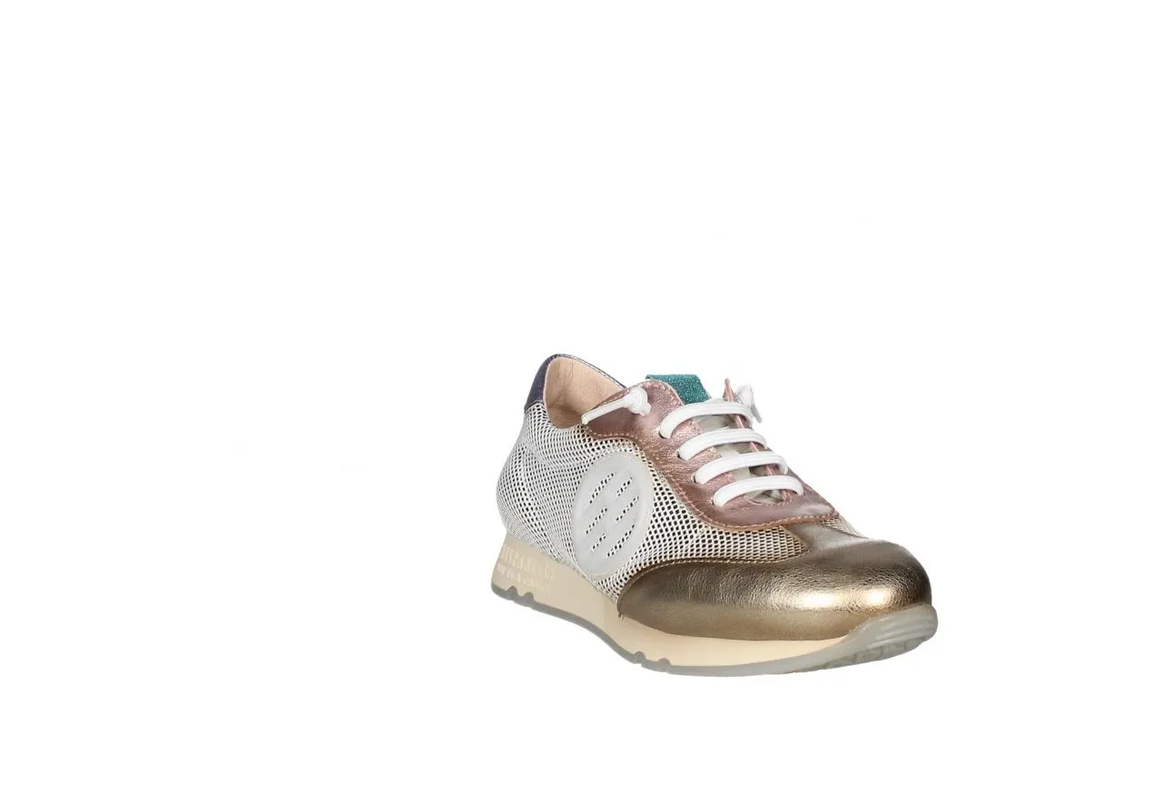 Sneaker Piel/rejilla Dorado/blanco Talon Lila