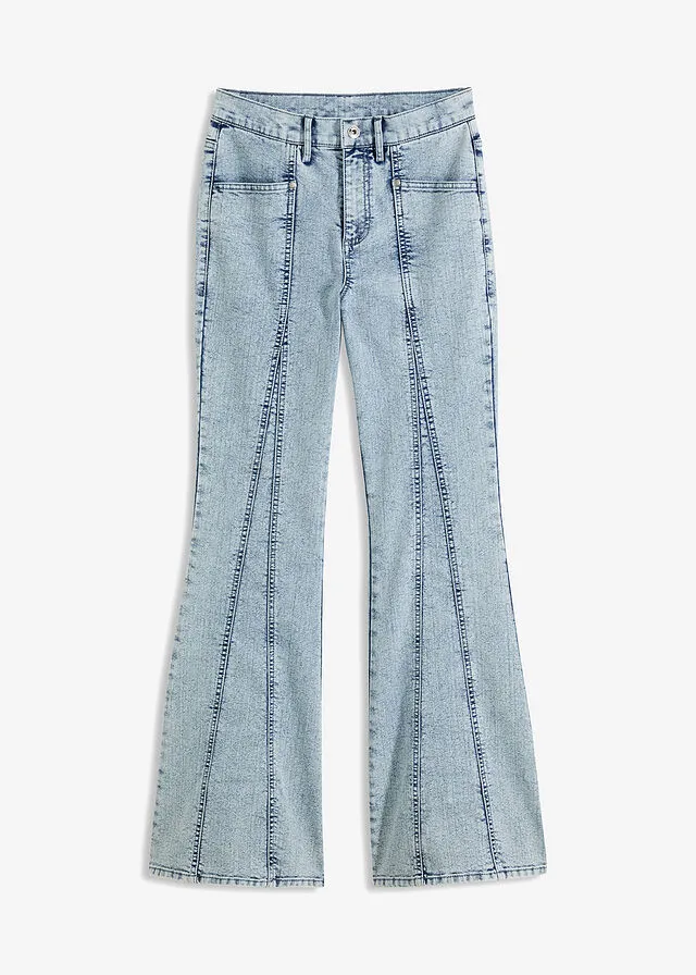 Vaqueros acampanados azul hielo denim